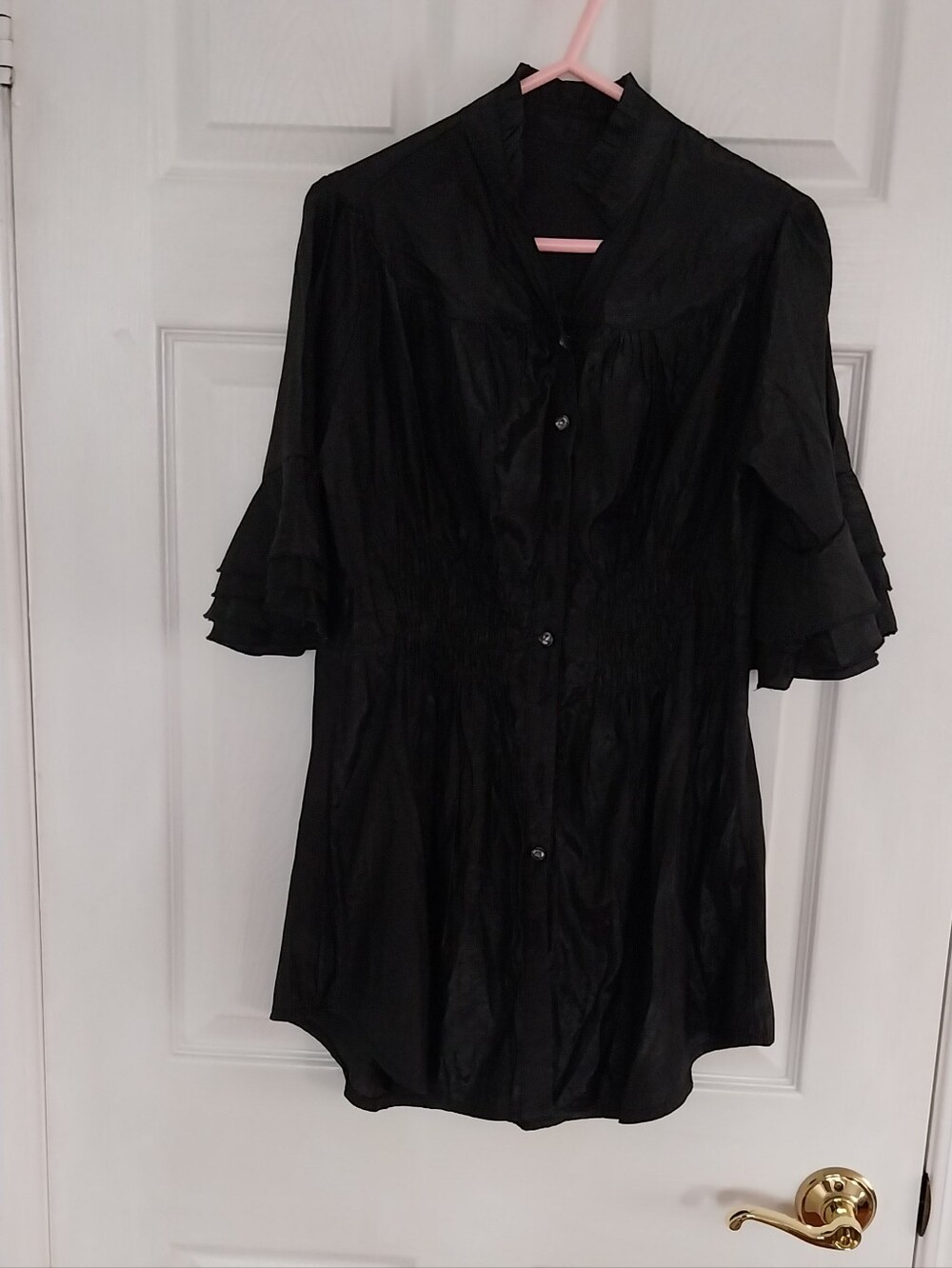 Black Button-Front Women’s Mini Dress